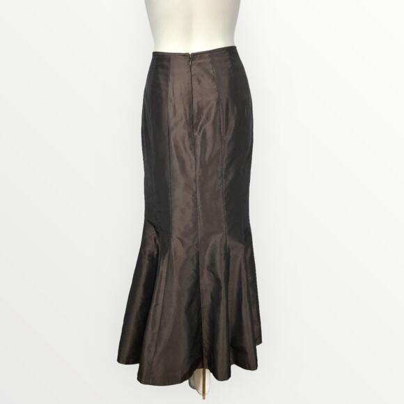Carmen Marc Valvo Maxi Skirt Brown Mermaid Style Long - Picture 3 of 5